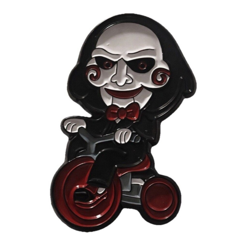 Saw Billy Puppet Enamel Pin Horror Movie Tricycle Goth Halloween Creepy